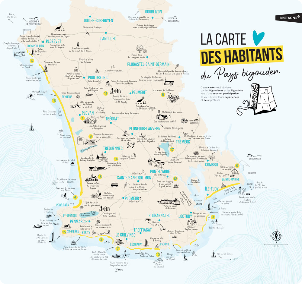 Carte des habitants du pays bigoudin